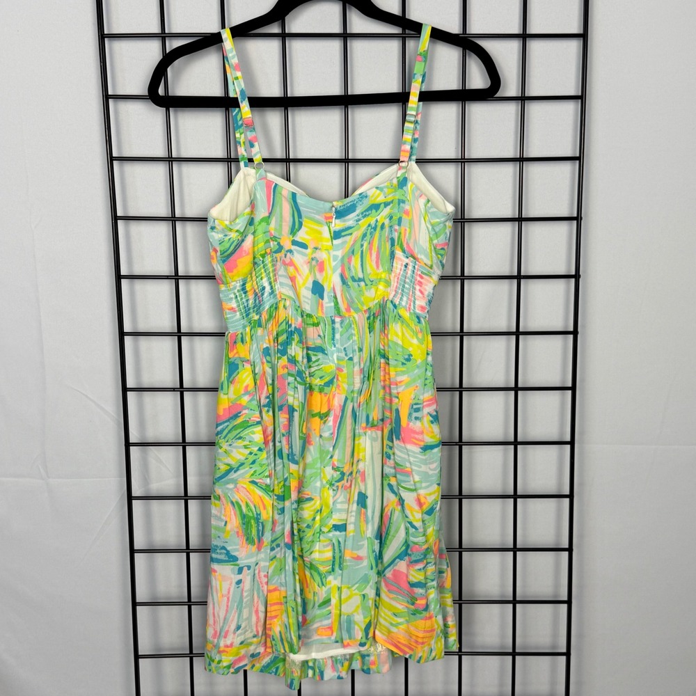 Lilly Pulitzer Christine Sundress Women 0 Multicolor Tropical Smocked - Picture 2 of 12